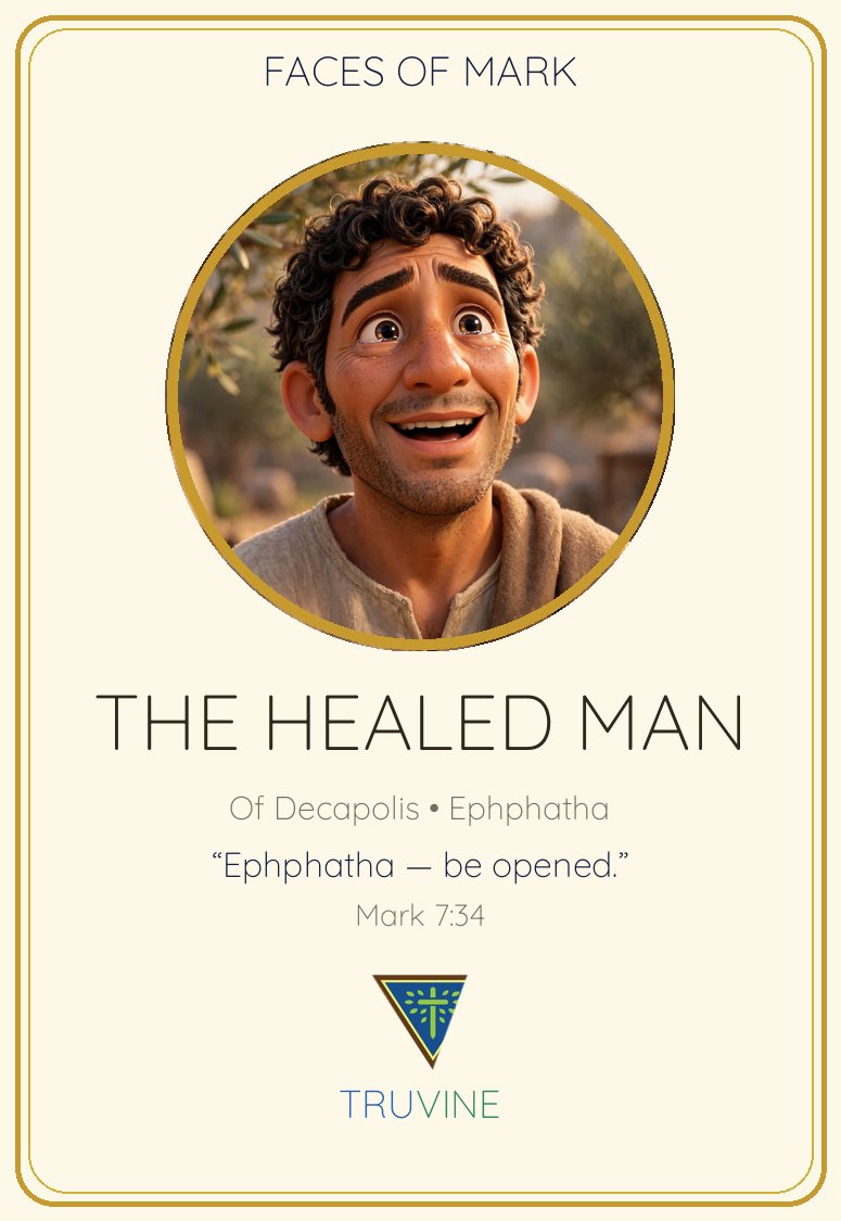 The Deaf and Mute Man of Decapolis Faces of Faith card — front