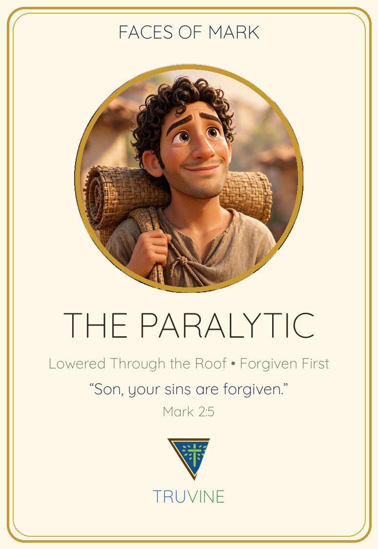 The Paralytic Lowered Through the Roof Faces of Faith card — front