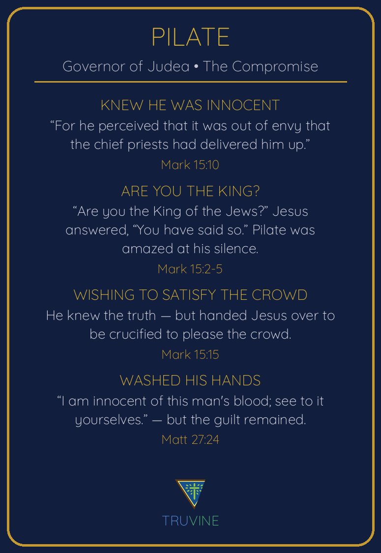 Pontius Pilate Faces of Faith card — back