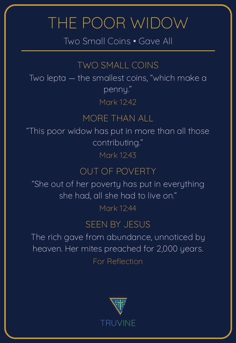 The Poor Widow Faces of Faith card — back