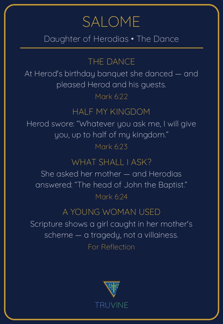 Daughter of Herodias Faces of Faith card — back