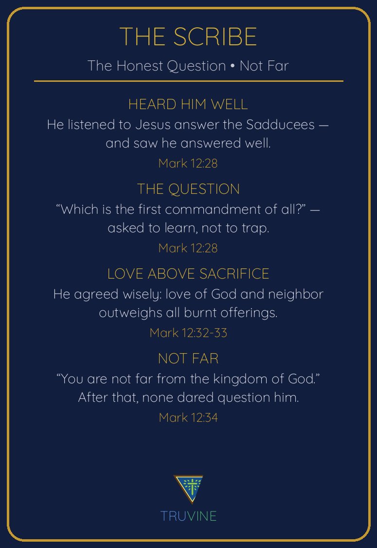 The Scribe Who Asked About the Greatest Commandment Faces of Faith card — back
