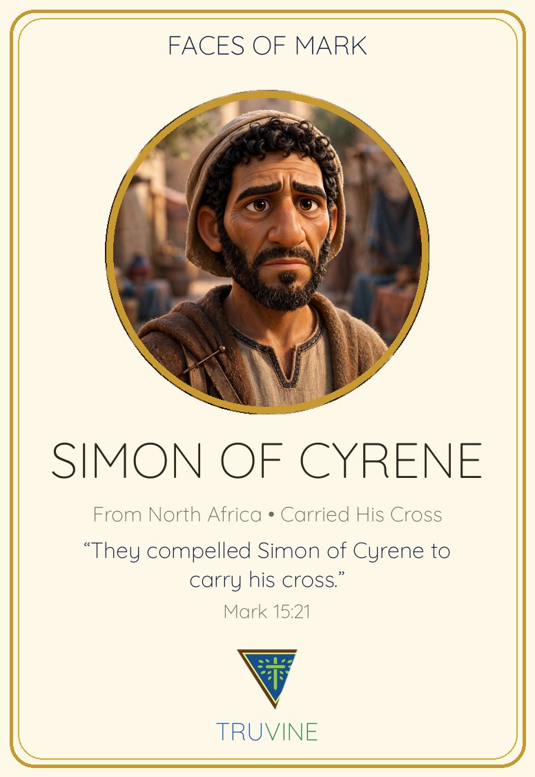 Simon of Cyrene Faces of Faith card — front