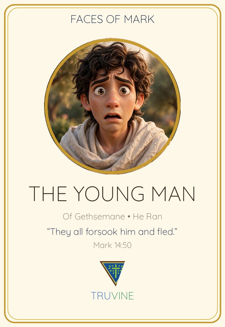 The Young Man Who Fled Faces of Faith card — front
